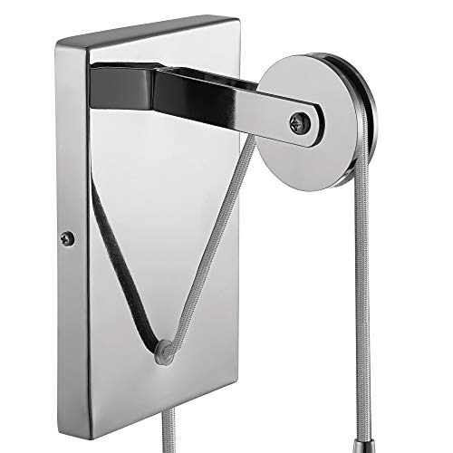 Globe Electric Nordhaven 1-Light Plug-In Or Hardwire Wall Sconce, Chrome Finish, Pulley Accent 65946 #TOP2