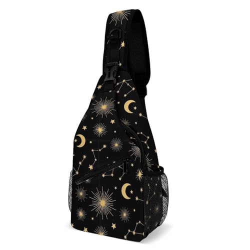 Lightweight Chest Shoulder Backpack, Chest Bag, Fashion Day Pack For Women And Men Moon Star Starry Sky Constellation