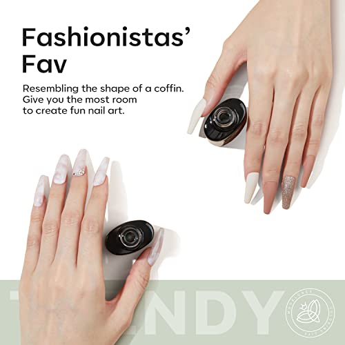 Image of Modelones Long Coffin Nail Tips - 500Pcs Fake Nails Gel Clear Soft Acrylic Press on Pre-shape Full Cover Gel Extension Home DIY Salon Art Design 10 Sizes