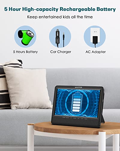 Wonnie 7.5'' Dual Car Dvd Player, Portable Dvd Player For Car Plays Same Movie, With 5 Hours Rechargeable Battery, Support Usb/Sd/Sync Tv, Regions Free, Last Memory, Av Out & In (1 Player+1 Monitor) #TOP3