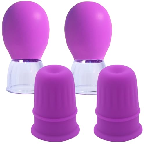 2 Pairs Nipple Correctors for Flat or Inverted Nipples Portable Nipple Suckers Vacuum Suction Cupping Device Breastfeeding for Women (Fuchsia)