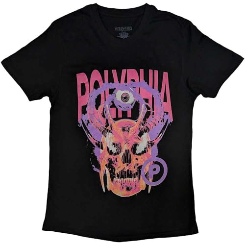 T-shirt Polyphia avec motif Skull Circle P noir en coton premium