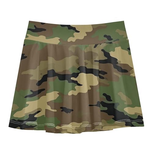 Girls Athletic Skirts with Shorts Flowy Girl Golf Skirt Youth Cheer Skirt with Pockets