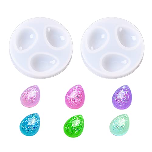 Nifocc Lot de 2 moules en silicone en forme de goutte d'eau avec trou pour bijoux pendentif en résine pour loisirs créatifs, colliers, bracelets, boucles d'oreilles, porte-clés Cover