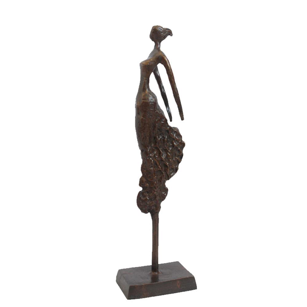 UDRJU Escultura Ornamentos Decoración De Escritorio De La Sala De Estar Femenina De La Falda del Poste Alto del Arrabio del Metal