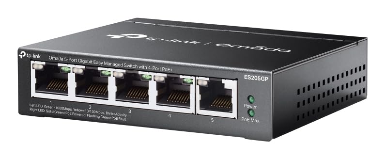 Switch di rete gestito Gigabit a 5 porte, PoE+ a 4 porte, controller SDN basato su cloud, gestione remota