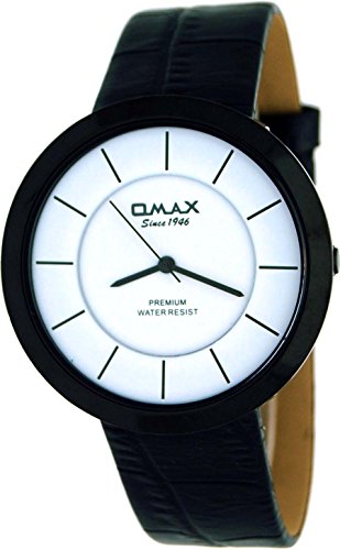 #DB04M321 Mens OMAX White n Black Leather Watch