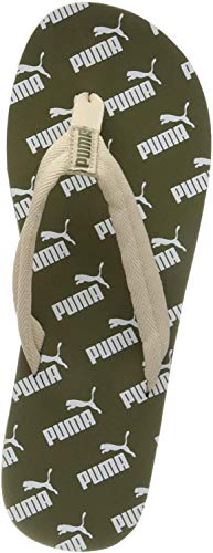 Image of PUMA Unisex Adult's Beach & Pool, Green (Burnt Olive-Tapioca White 03), 15 (51 EU)