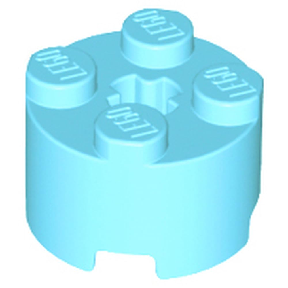 LEGO Brick, Round 2 x 2 with Axle Hole, Part 3941, Choose Your Colour (Medium Azure, 100, count)