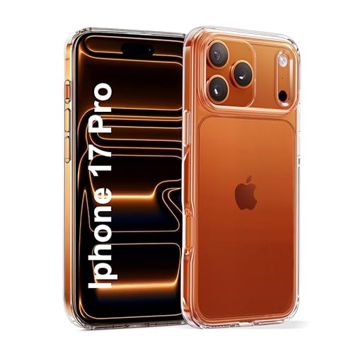 Image of SBMS Transparent TPU Back Case Cover for Apple iPhone 17 Pro with Camera Protection, Ultra Slim, Shockproof, Anti-Yellowing, Scratch-Resistant, Wireless Charging Compatible for iPhone 17 Pro (Clear)