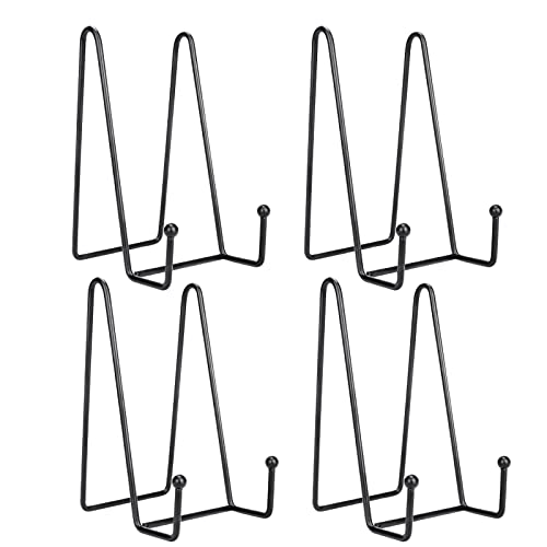 4 Pezzi Supporto Cavalletto Decorativo Ferro Cavalletto Piedistallo Supporto Piatti Piatto Decorativo Supporto Libri Decorazioni di Arte Della Supporto per Cavalletto Display, 15.5 x 10 x 7.6 cm