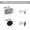 Desenda 4pcs Cufflinks for Men Classic Tone Cufflinks for Wedding, Birthday, Banquet, Business Meeting (Round and Square) #1