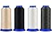 Selric [6000 Yards/4 UV Resistant High Strength Polyester Thread #69 T70 Size 210D/3 for Upholstery, Outdoor Market, Drapery, Beading, Purses, Leather [Beige+Black+Dark Grey+White]
