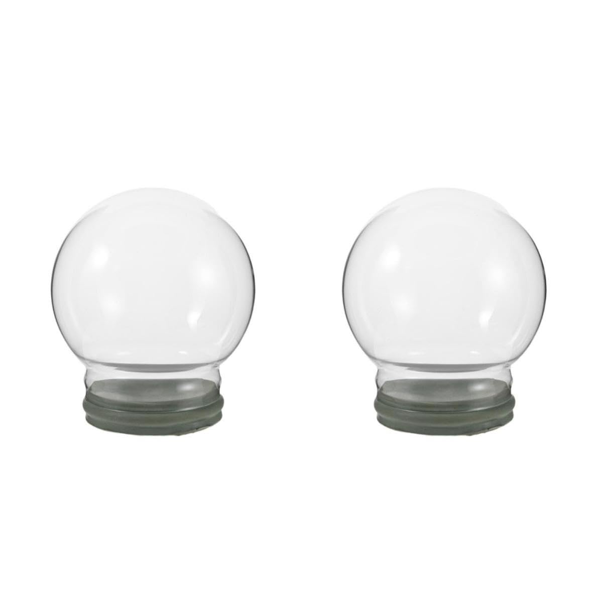 Toyvian 2 Piezas Globo de Nieve de Vidrio Transparente Vacío con Tapa de | Reutilizable, Diseño Engrosado y Fácil de Limpiar, Decoración Navideña para Hogar y Manualidades Año tras Año
