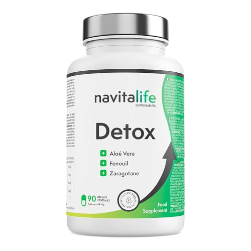Detox Minceur Puissant et Rapide | Éliminer les Toxines, Perdre du Volume, Nettoyer le Côlon | Aloe Vera Cleansing Detox, 90 Gélules Hautement Biodisponibles, Améliore la Digestion | Navitalife