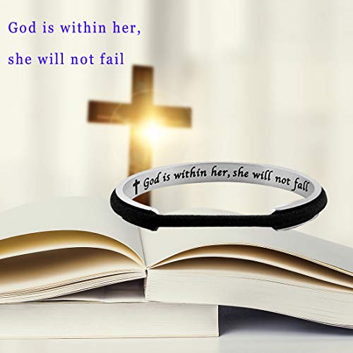 Zuo Bao Hair Tie Bracelet Psalm 46:5 God Is Within Her She Will Not Fall Cuff Bracelet Christian Jewelry Bible Verse Bracelet4