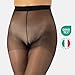 CALZITALY 7 Den Sheer Summer Tights | Invisible Tights | Pantyhose with Cooling Effect | Skin | S, M, L, XL| Italian Hosiery | (S, Black)