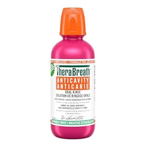 Therabreath Healthy Smile Rince-bouche – Menthe étincelante | Fluorure et xylitol – Combat les caries pendant 24 heures | Ce
