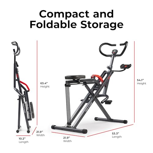 Sunny Health & Fitness Smart Heavy-Duty Row-N-Ride, Full-Body Squat Assist - image 5