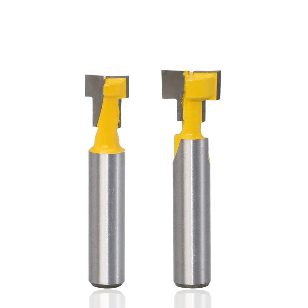 Set Di 2 Frese A T Per Legno - Gambo 8mm - Per Scanalature Precise - Ideale Per Fai Da Te E Lavorazione Del Legno - Foto 6