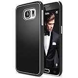 Galaxy S6 Case , TETHYS [Artisan Cases] Samsung Galaxy S6 Case [Lifetime Warranty] Protective Slim Cases with Anti-Scratch Protection Metallic Design [Slim-Fit] S6 Cover for Galaxy S6 (2015) - Black