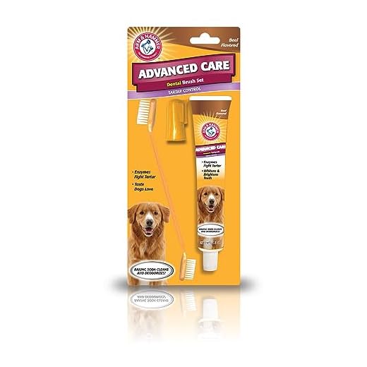 Arm & Hammer for Pets Tartar Control Kit for Dogs | Contains Toothpaste, Toothbrush & Fingerbrush | Reduces Plaque & Tartar Buildup | Safe for Puppies, 3-Piece , Beef Flavor