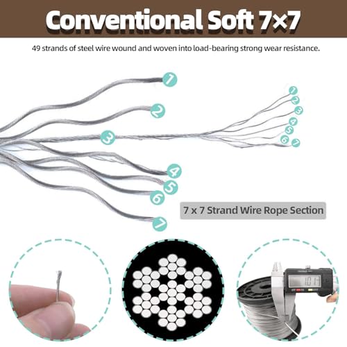 Image of 2Pcs 100 Feet Picture Hanging Wire, Picture Wire for Mirrors, Photo Frame Picture, Clock, Art Work Support & Hanging up to 50lbs