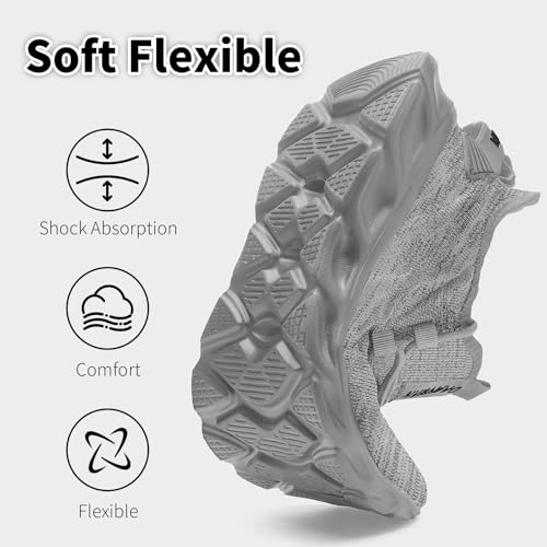 Image of Men Running Tennis Shoes Gym Fashion Sneakers Walking Workout Shoes Athletic Slip on Breathable Mesh Comfortable Lightweight Casual Sport Shoe