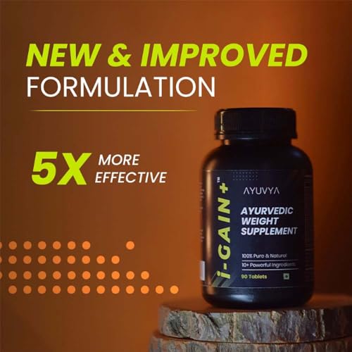 Image of ayuvya I-Gain+ & Lets Gain Weight Gain Combo|Helps Improve Appetite & Digestion|Promotes Muscle Recovery & Energy Levels|For Men & Women|100% Ayurvedic Combo (Pack Of 3,Tablet,3 Count,90 Capsules)