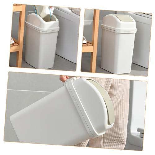 Caneca de basura rectangular blanca de 6 L Hemobllo miniatura 5