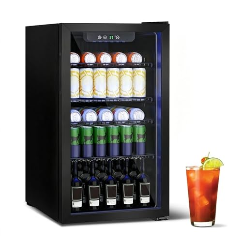 DollarDash Mini-Réfrigérateur 80L, Réfrigérateur Autonome pour Boissons de 115 Canettes avec Porte transparent, Réfrigérateur Sous le Comptoir avec...