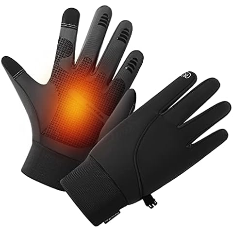 Winter Gloves for Men，Waterproof Thermal Gloves Cold Weather Running Gloves for Men Women, Touchscreen Men’s Winter Gloves for Running Cycling Hiking Driving (Black,M) Cover