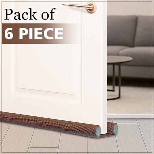Image of GLUN Door Bottom Sealing Guard, Gap Space Filler Pack of 6 Brown Colour, 39 Inch Length, Protection from Insects, Dust & Water, Noise Cancellation, Cooling Leakage Protection