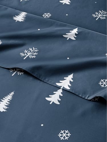 Twin Christmas Winter Sheet Set - Holiday Xmas Pattern Bedding Set - Deep Pockets - Snug Fit - 3 Piece - Wrinkle Free & Easy Care - Comfy Festive Winter - Holiday Sheets for Women, Men, Kids & Teens