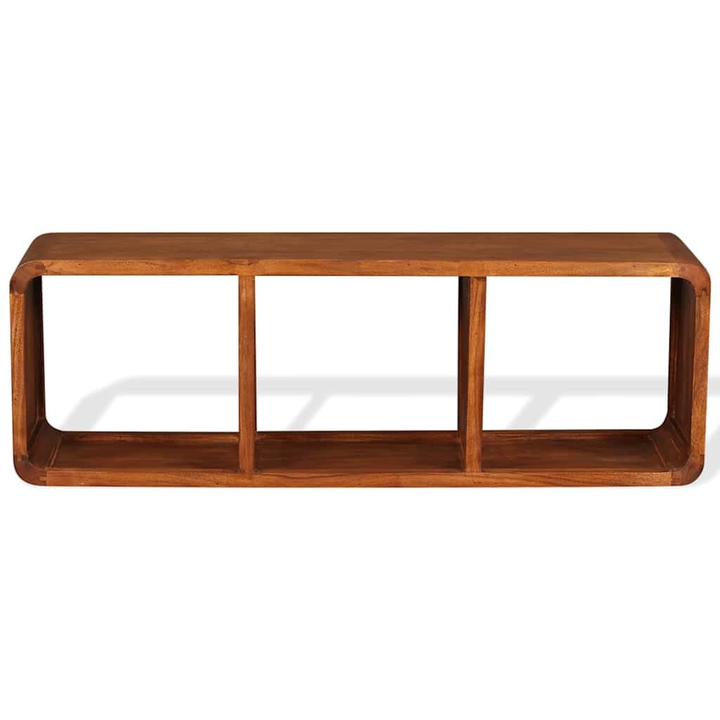 Mobile basso per TV in legno di acacia massiccio, 120 x 30 x 40