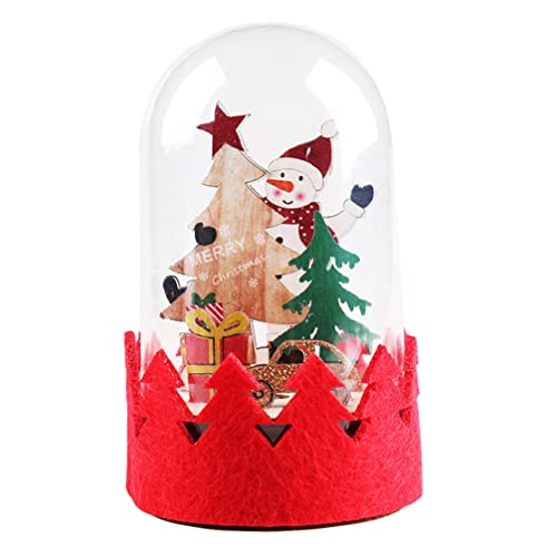 Décoration de bureau Noël LED sous dôme en verre pour ambiance givrée