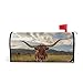 ALAZA Longhorn Steer in Rural Magnetic Mailbox Cover MailWraps Garden Yard Home Decor for Outside Oversized-25.5