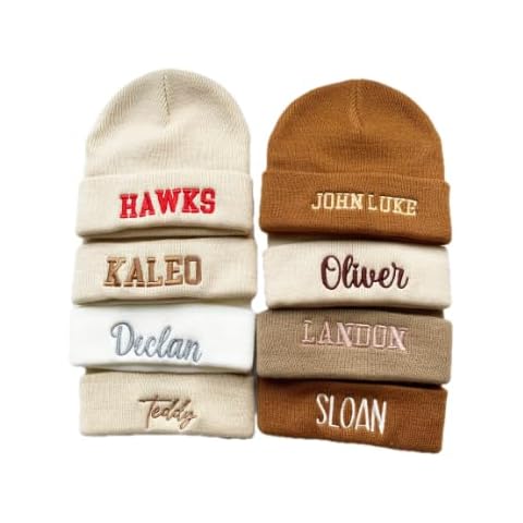 Custom Embroidered Knit Beanie Cap, Black Beanie, Custom Text Stitching Beanie Hats, Kids Beanie, Customized Winter hat for Men, Women, Boys, Girls, Personalized Hats with Name Cover