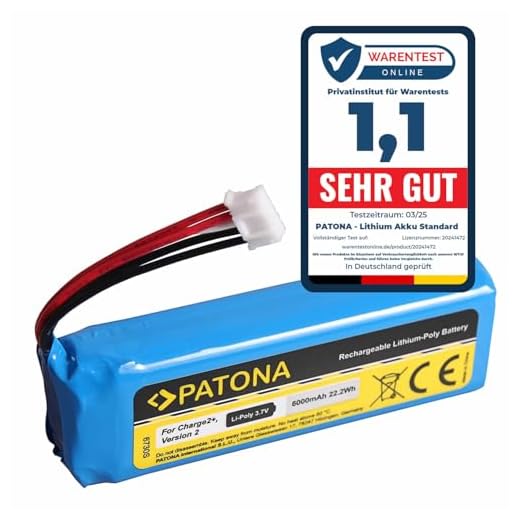 PATONA 6730 kompatibel med batteri JBL GSP1029102R P763098 (6 000 mAh) – laddning 2 + laddning 2 Plus och Charge 3 (2015)