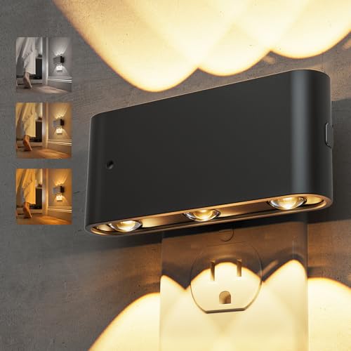 Image of L LOHAS LED Night Light, Dimmable Modern LED Night Lights Plug into Wall,Dusk to Dawn Sensor Night Lights for Kid, 2000K /3000K /5000K Nightlight for Hallway Bedroom Stairway