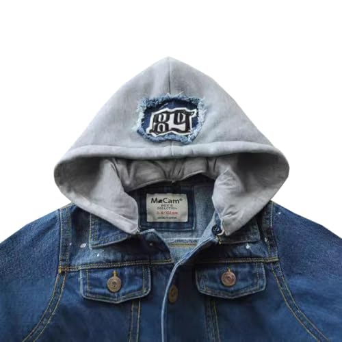 Kid Boys Girls Casual Hoodie Denim Jackets Long Sleeve Zipper Jeans Coat Button Down Cowboy Outwear3
