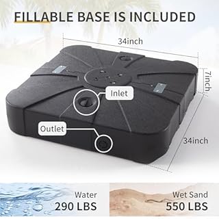 BreezyShade by King 10 X 13 FT Cantilever Patio Umbrella with Base Included & Led Lights Outdoor Rectangle Offset Large Double Top Heavy Duty Umbrellas 360°Rotation for Pool Deck Backyard,Beige