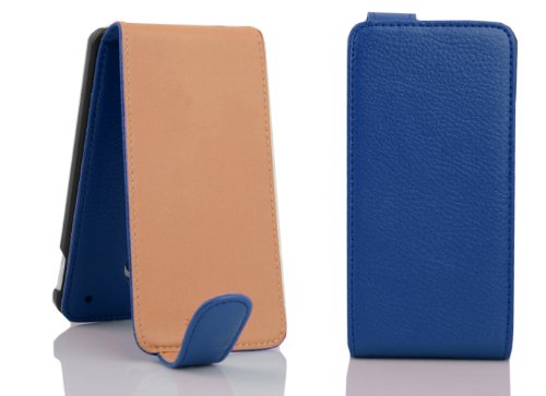 cadorabo Coque pour HTC One Mini M4 en Bleu CÉLESTE - Housse Protection en Style Flip en Similicuir Lisse - Etui Poche Folio Case Cover