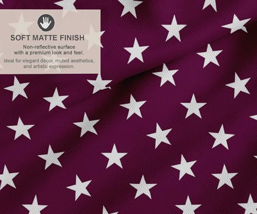 Image of Soimoi Pink Cotton Canvas Fabric Stars Star Decor Fabric Printed Meter 58 Inch Wide
