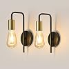 Osairous Applique Murale Vintage 2 Pack, Lampe Murale Intérieur Industrielle, Spot Mural Fer Rétro pour Chambre Couloir Bar, E27, IP20, Noir, Sans Ampoule