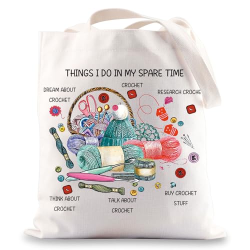 Image of G2TUP Yarn Storage Bag For Knitting Knitter Project Bag Things I Do In My Spare Time Knitting Gift (Things I Do)