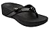 Vionic Women's Pacific High Tide Toepost Sandals - Ladies Mid Heel Flip Flops with Concealed Orthotic Support - Black 7M
