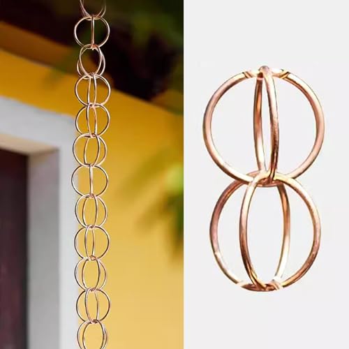 Campana de cadena de metal de doble bucle para drenar agua de lluvia fuerte de manera estética