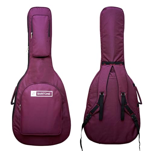Image of Baritone Guitar Gig Bag Cover Padded for All Guitar Like Yamaha FS80C, F280, F310, F370, F620, APX600, CPX600 (Maroon)