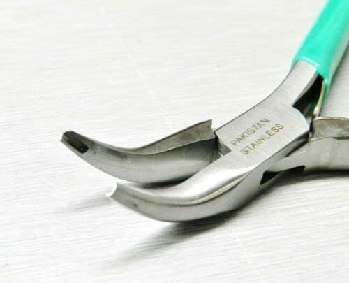 Bent Nose Pliers 45º Bent Jaws with Grooved Notched Tips Jump Ring Closing By JTS